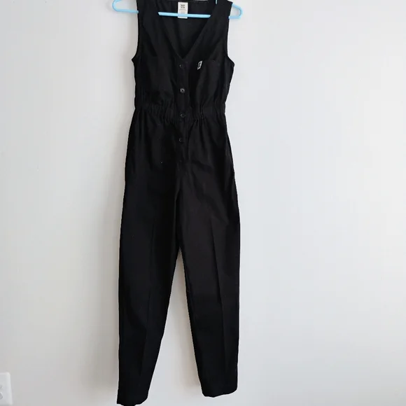 Lucy and Yak Jumpsuit Dungarees Organic Cotton Overalls Romper Black - Picture 14 of 14
